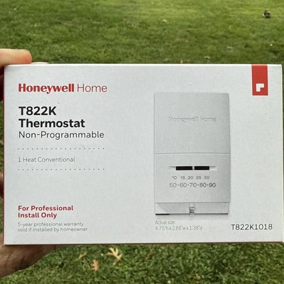 HONEYWELL T822K1018 24 VOLT NON-PROGRAMMABLE MERCURY FREE HEAT ONLY THERMOSTAT
