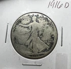 1916-D 50c U.S. Walking Liberty half dollar 1st Year!