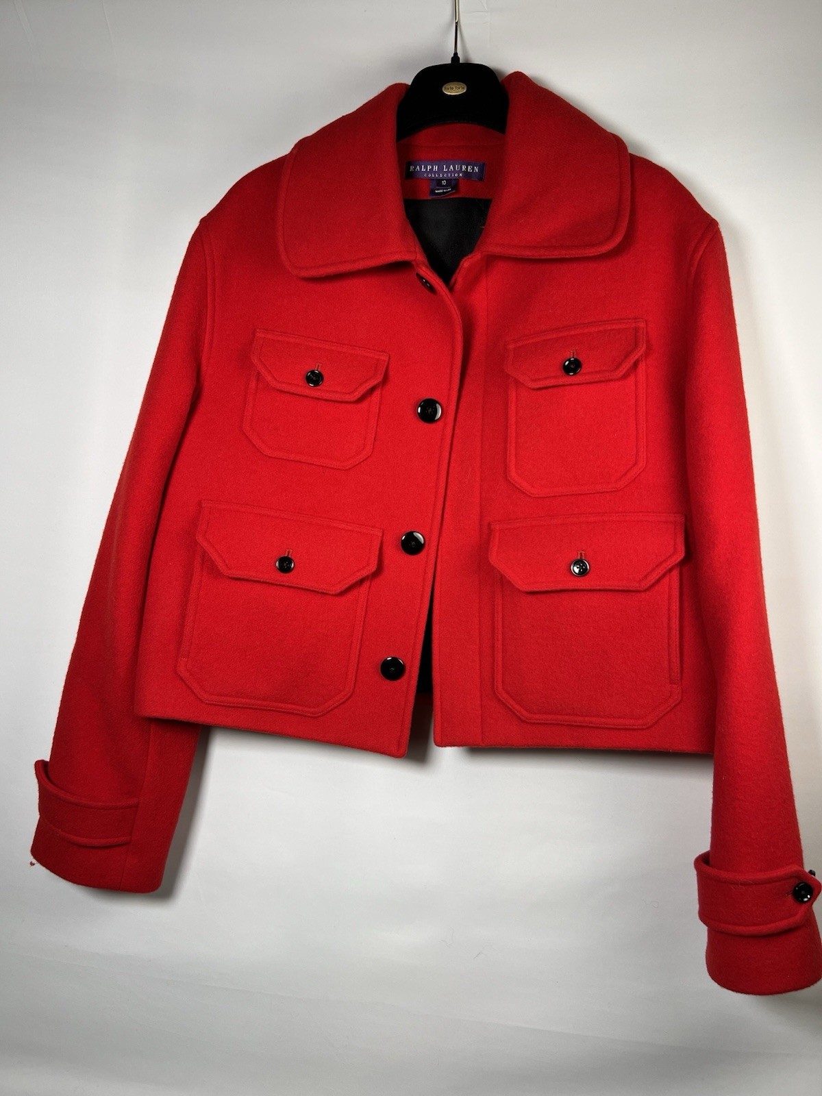 Rare Ralph Lauren purple label vintage red wool cashmere jacket UK12