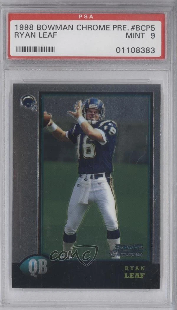 Ryan Leaf Bowman Chrome Preview #BCP5 Preview