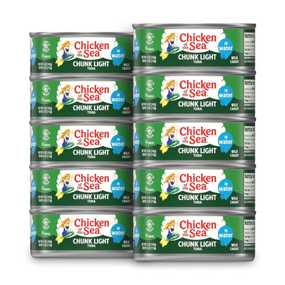 Chicken of the Sea Chunk Light Tuna in Water 5 oz. Can Pack of 10