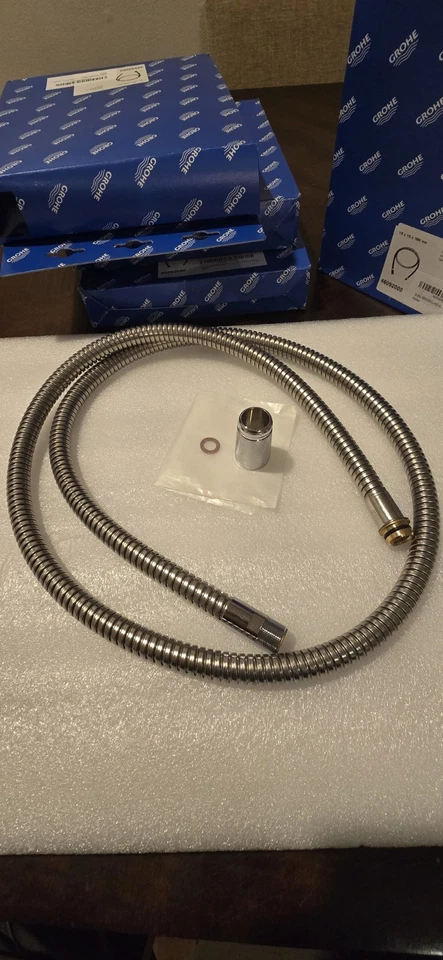 Лот из 4, Grohe LadyLux шланг 15 мм x 1/2 x 1500 дюймов хром 46092000 совершенно новый - Изображение 2 из 2