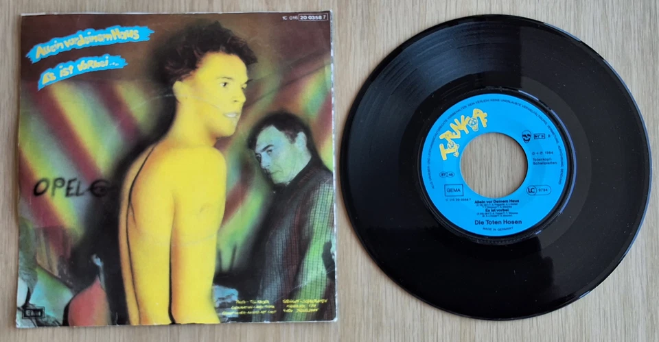 Die Toten Hosen mit Kurt Raab Kriminal Tango 7` Single Vinyl Totenkopf 20 0358 7 - Bild 2 von 2