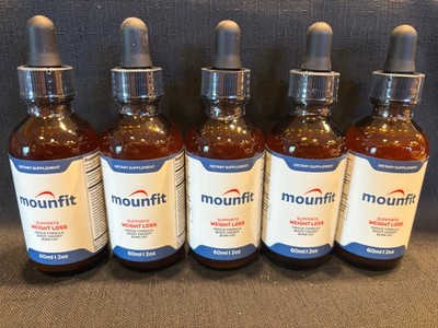 5 Pack Mounfit Weight Loss Drops Burning Excess Fat & Boosting Energy, Exp 04/27