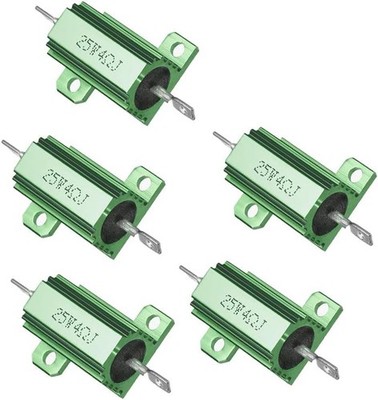 Wirewound Aluminum Housing Resistor 25W 4 Ohm 5 5pcs Size: 25W 4 Ohm