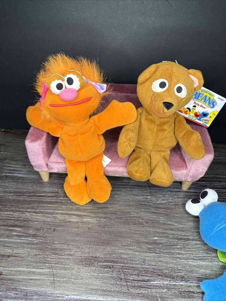 Vintage 1997 TYCO Jim Henson's Sesame Street Beanie Plush Toy Lot