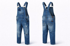 7 For All Mankind Denim Overalls Sz 28 Distressed Skinny Bib Jeans