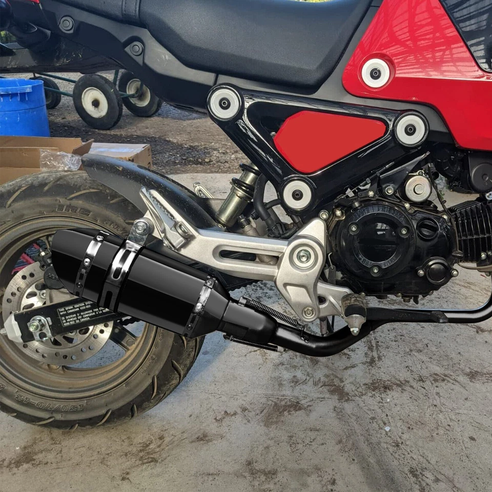 Tubo silenciador sistema de escape completo negro para Honda MSX125 Grom 125 2014-2026 Foto 4 de 4