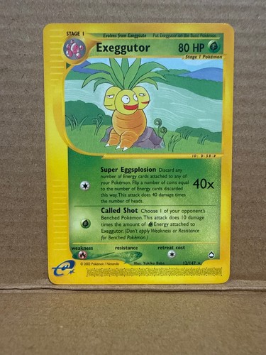 Exeggutor 12/147 Aquapolis 2002 Pokemon Non-Holo Rare LP E-Reader Vintage