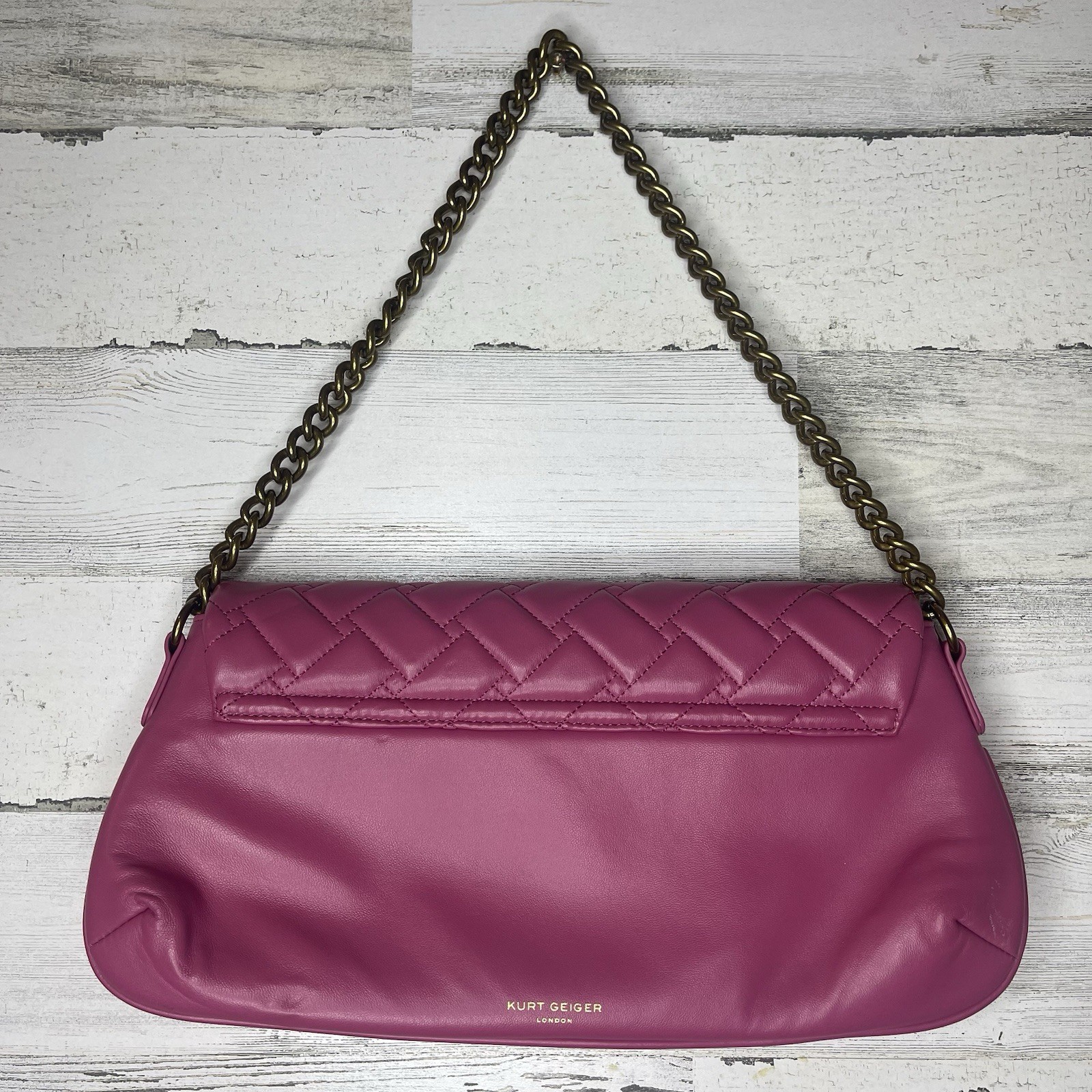 Kurt Geiger London Leather Kensington Shoulder Crossbody Bag - Raspberry Pink
