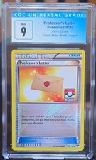 XY Professor's Letter 123/146 Crosshatch Holo Pokemon League CGC 9