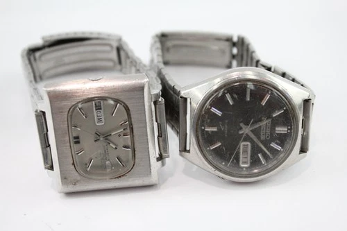 Vintage Seiko 5 & 5 Actus Mechanical Watches Working x 2