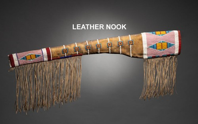 #ad Native American Indian Beaded Rifle Scabbard Sioux Style Suede Leather Gun Cover $89.00