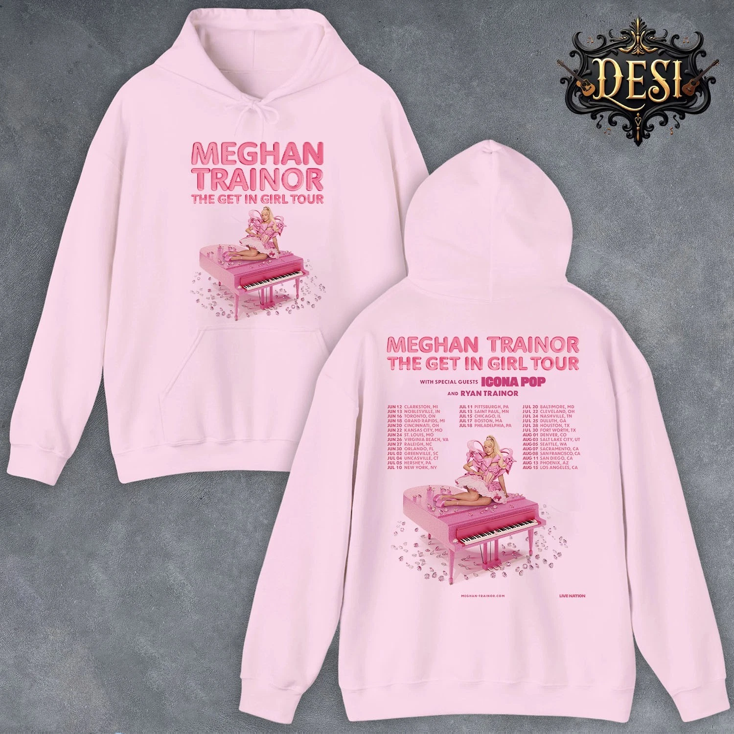 Meghan Trainor the Get in Girl Tour 2026 North America Double Sided Hoodie