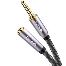DUKABEL 3.5mm Extension Cord 8 Feet/2.4Meters Feet / 2.4 Meters , Grey