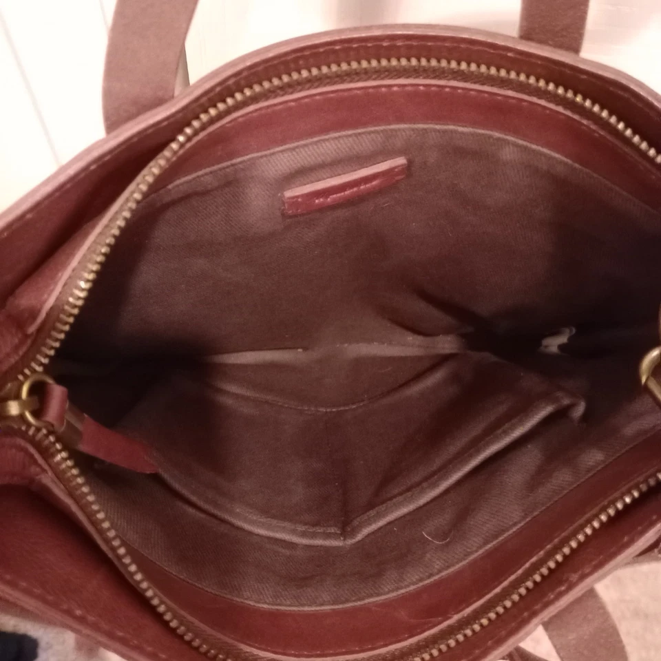 Madewell Zip-Top Transport Crossbody Bag – Burgundy Leather - Image 3 of 4