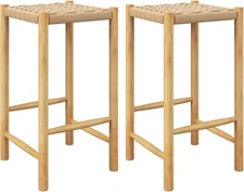 26" Counter Height Wood Bar Stools Set of 2,Barstools, Max Load 330 Lbs