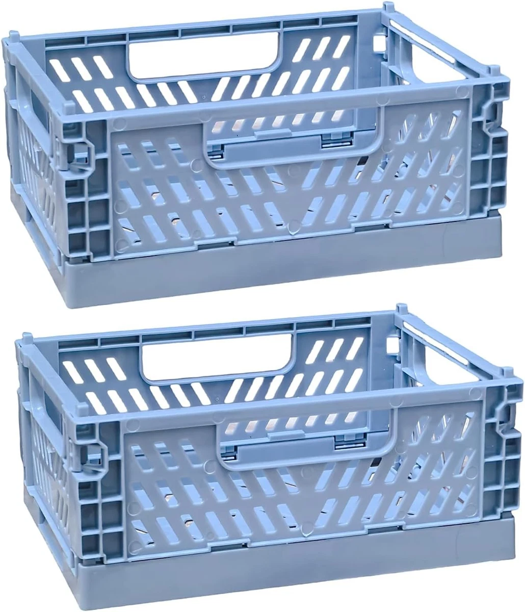 Winter Shore Cestino Plastica Grigio (Pacco da 6) - Contenitori Organizer con Manici - Portaoggetti Bagno - Ceste Plastica per la Dispensa della Cucina - Cestini Piccoli per l'Organizzazione
