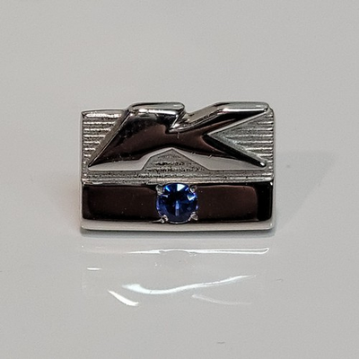 #ad VTG Kmart Genuine Blue Gemstone Signed Sterling 925 Award Pin Tie Tac Lapel $26.98
