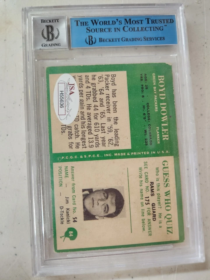 1966 Philadelphia - Boyd Dowler #84 Signed Auto - Image 2 of 3