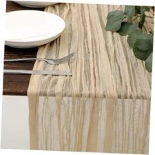6 Pack Cheesecloth Table Runner, 10FT Cream Boho Gauze Romantic 6pack Beige