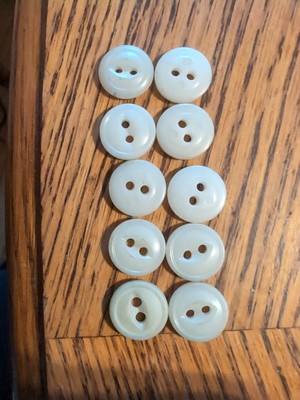 10 two hole buttons, off white, thread free