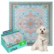 Washable Pee Pads for Dogs, 18"x24" 2 Pack Reusable Puppy Pads Pet Training P...