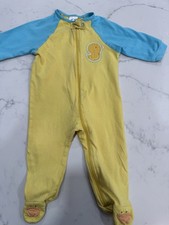 Vintage Unisex Baby Gerber Full Zip Sleeper 3-6 Mo Duck Applique EUC