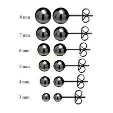1 Pair Surgical Steel Earring Piercing Studs Featuring 3mm - 8mm Balls — image 5
