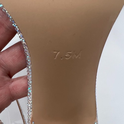 Betsey Johnson SB-Cole Silver Rhinestone Square Toe Ankle Strap Women's US 7.5M - Picture 10 of 12