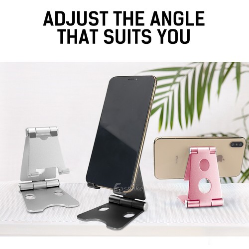 Universal Foldable Aluminum Tablet Desk Stand Mount Holder iPhone XS Max Samsung - Picture 3 of 13