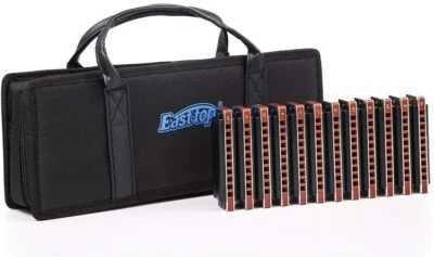 EASTTOP Harmonica Set 12Pack Diatonic Blue 10Hole Harmonica Set Party Lover Gift - Image 1 of 4