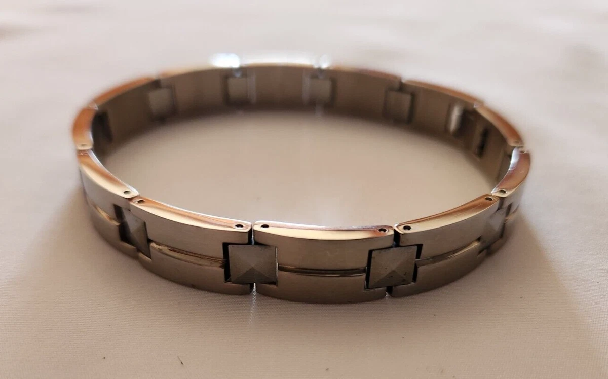 Men s SHR Stainless Steel Tungsten Link Bracelet 8.75