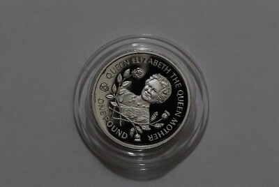     GUERNSEY 1 POUND 1995 QUEEN MOTHER SILVER PROOF B70 TT3