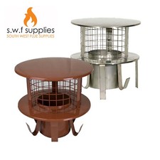 Pot Hanging Cowl with Bird Guard For Flexible Flue Chimney Liner 5" to 8" Stove