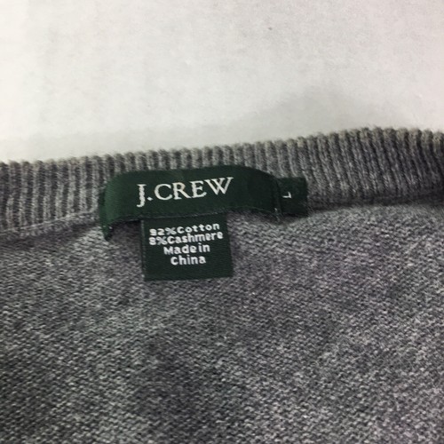 J Crew Suéter Grande Para Hombre Gris Cachemira Suéter Acanalado Crew 69970 Tejido - Imagen 2 de 4