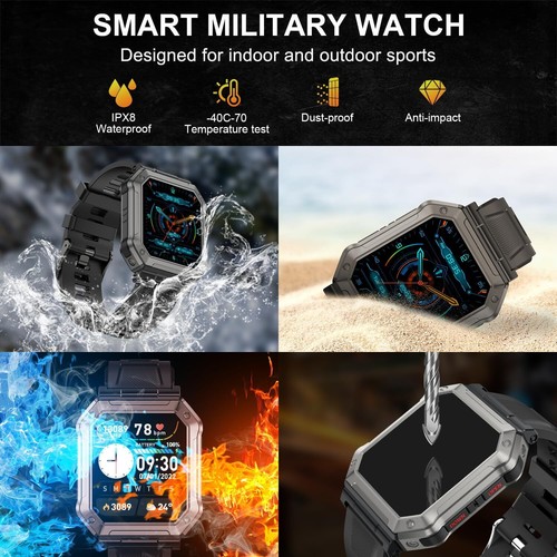 Bluetooth Smartwatch mit Schrittzähler Pulsuhr Armbanduhr Sportuhr Android IOS - Bild 10 von 15