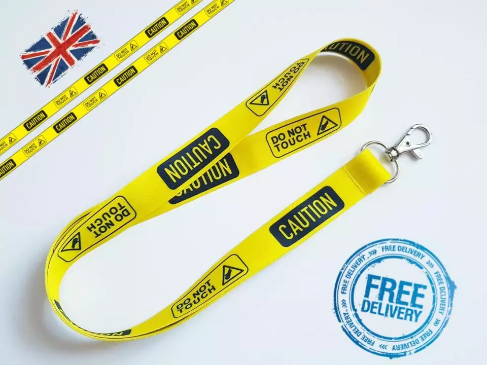 Caution do not touch Lanyard Neck Strap for Keys ID Card Holder W