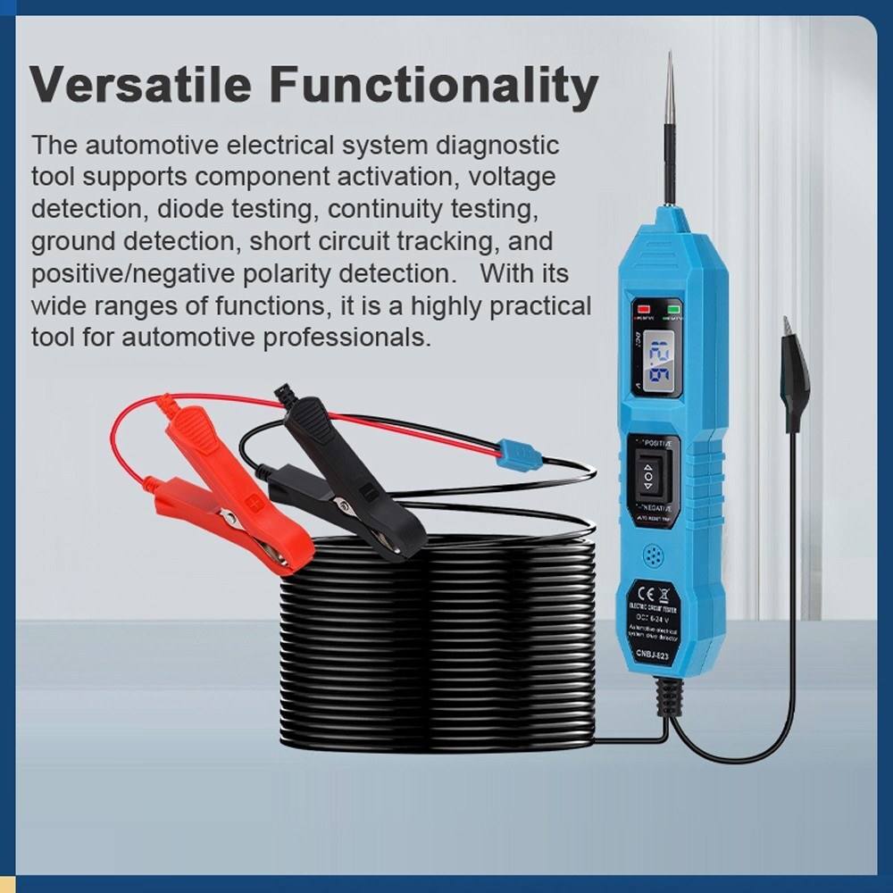 Testeur électrique Digital 3.5-36V Pour Voiture - Sonde De Circuit Avec Pinces, Neuf