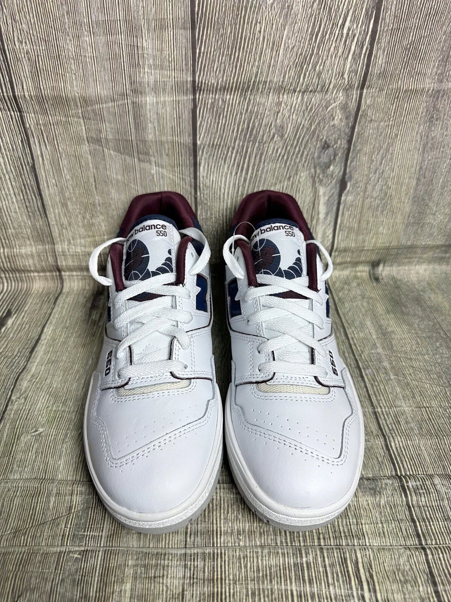 NEW BALANCE 550 TRAINERS MENS BRAND NEW GENUINE BURGUNDY INDIGO