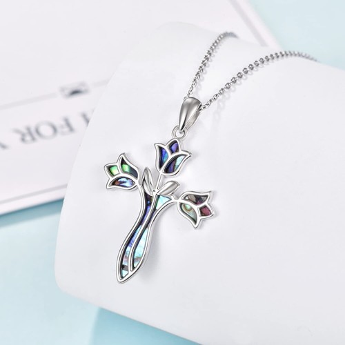 Cross Necklace for Women 925 Sterling Silver Dainty Cross Pendant Gift for Girls - Picture 3 of 6