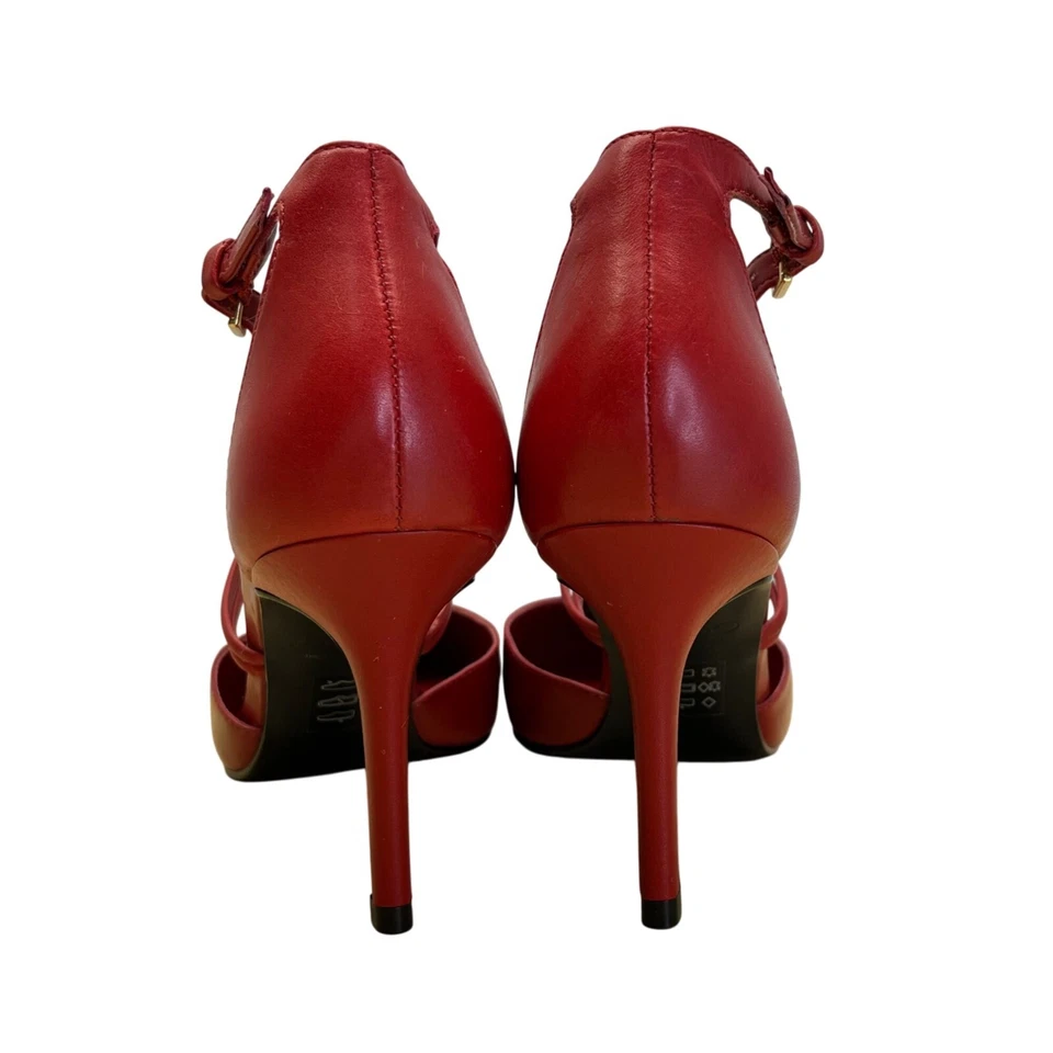 Tacones Aldo para mujer de charol rojo con tiras punta talla 8 Foto 4 de 4