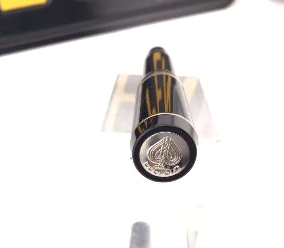 Pluma Estilográfica PARKER DUOFOLD DEMI NEGRA Borde Platino 18K Med Nueva en Caja NUEVA SIN CAJA Foto 4 de 4