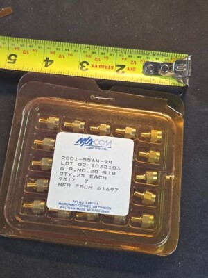 (25PCS) GOLD 2001-5664-94  Adapter MACOM Omni-Spectra  RF Microwave NEW RARE $99