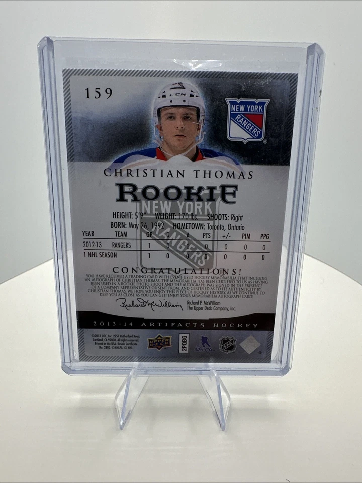 13-14 Upper Deck Artifacts - Rookies Emerald Patch Auto Christian Thomas /9 - Image 2 of 2