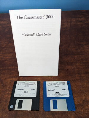 The Chessmaster 3000 Mac Game Floppy Disks and Book by The Software Toolworks