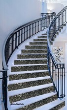-15cm (6") Wall Paper Fabric Black Glitter Stairs Risers Self Adhesive