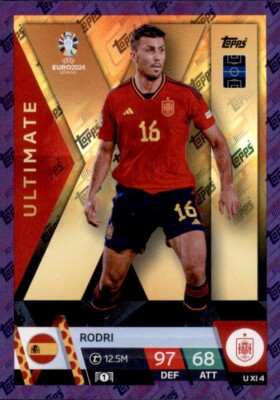 Match Attax Euro 2024 Rodri Spanien Crystal Parallel Purple Sapphire Ultimate Card