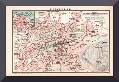 Edinburgh +historischer Stadtplan von 1902+ Scotland, Castle, Leith+ old map