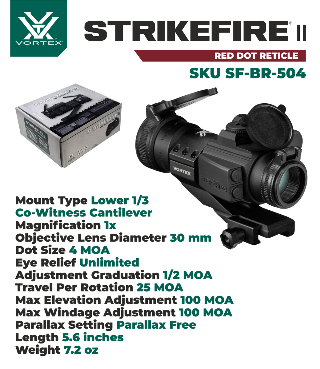 Vortex Optics Strikefire II 4 MOA Red Dot Sight and Vortex Free